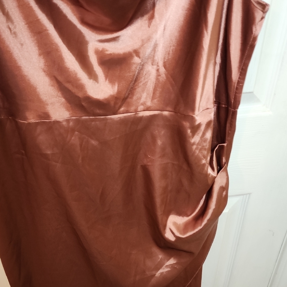 Cider Satin Slip Dress in Rose Gold - Picture 4 of 16